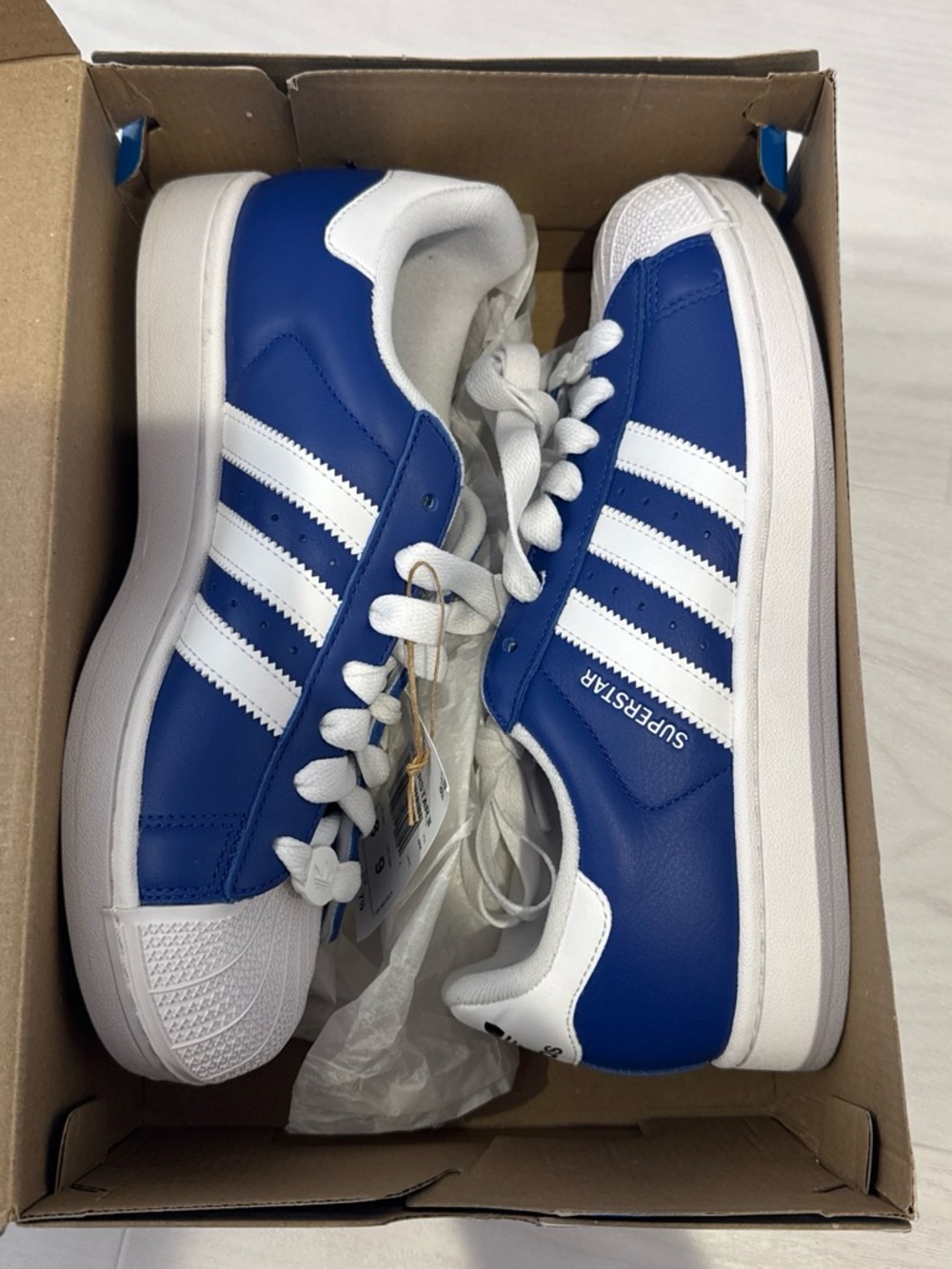 adidas Superstar II Sneakers in Blue & White